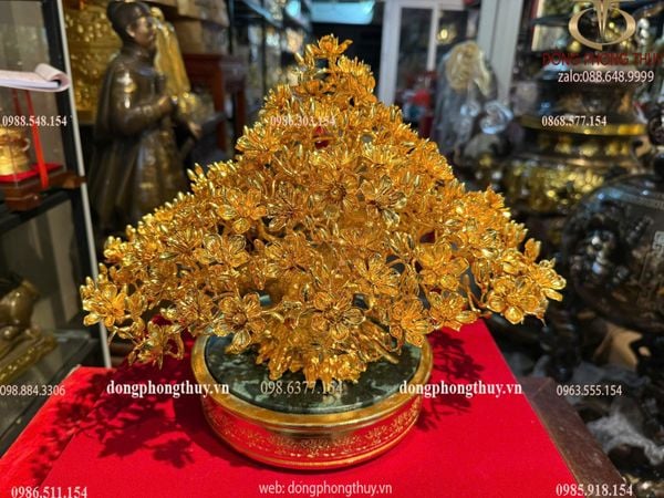 Cây mai bằng đồng mạ vàng 24k