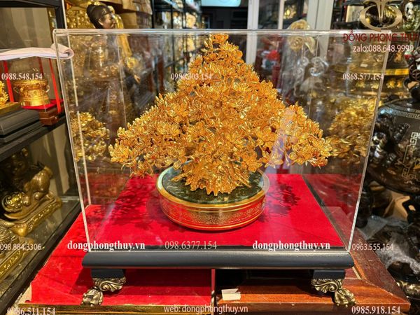 Cây mai bằng đồng mạ vàng 24k