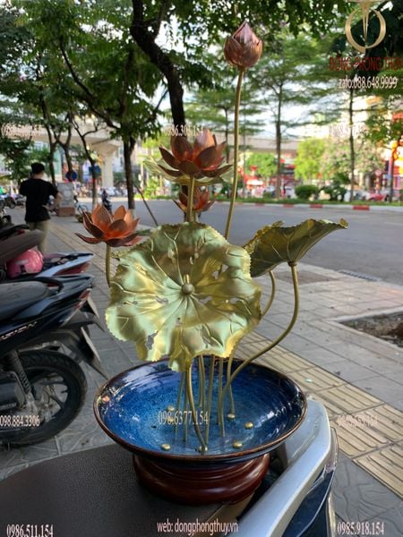 Chậu hoa sen đồng đế thuyền Đại Bái