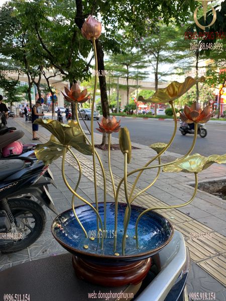 Chậu hoa sen đồng đế thuyền Đại Bái