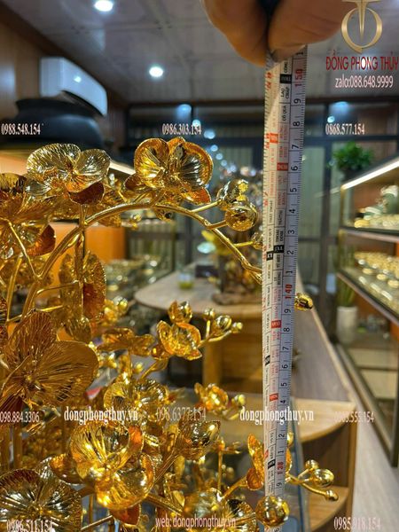 Quà tặng mạ vàng: Chậu Lan 25 cành mạ vàng 24k cao 1m48