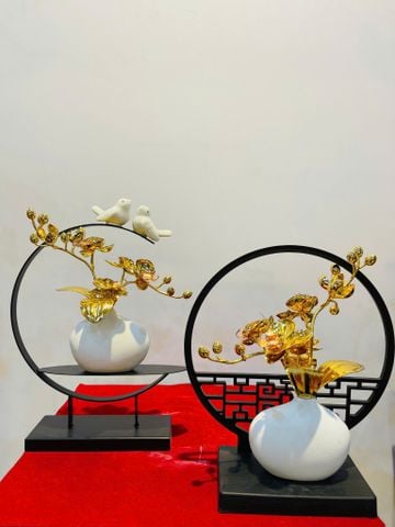 Chậu lan mạ vàng 24k