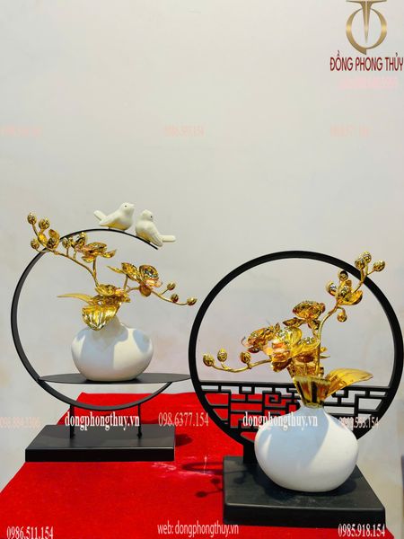 Chậu lan mạ vàng 24k