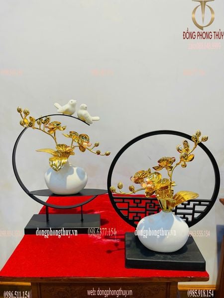 Chậu lan mạ vàng 24k