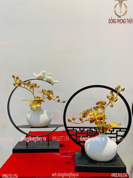 Chậu lan mạ vàng 24k