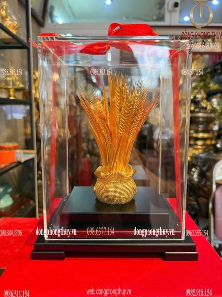 Chậu lúa mạ vàng 24k 17x13x22cm