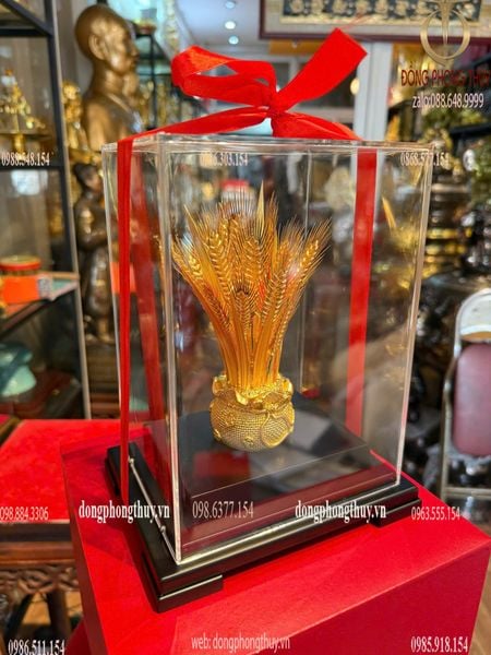 Chậu lúa mạ vàng 24k 17x13x22cm