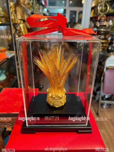 Chậu lúa mạ vàng 24k 17x13x22cm