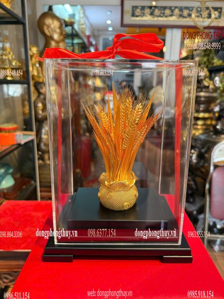 Chậu lúa mạ vàng 24k 17x13x22cm