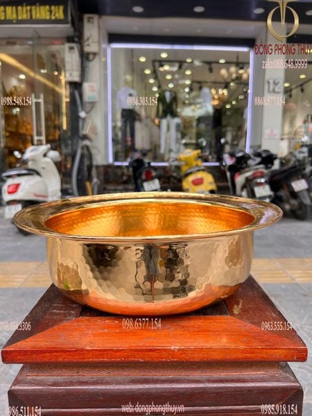 Chậu đồng đường kính 36cm mạ vàng 24K