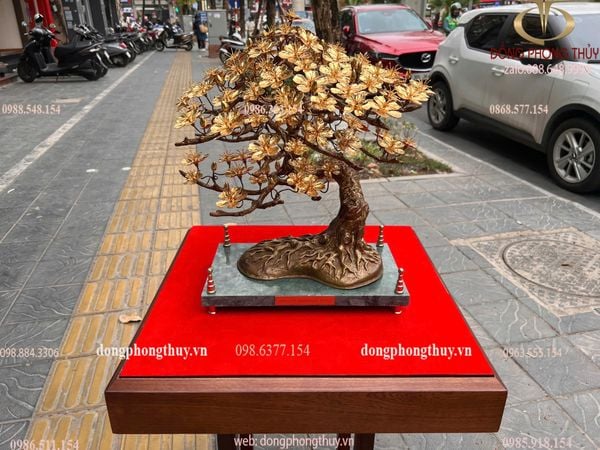Cây mai vàng 24k Cao 46 ngang đế 35 rộng 20,5