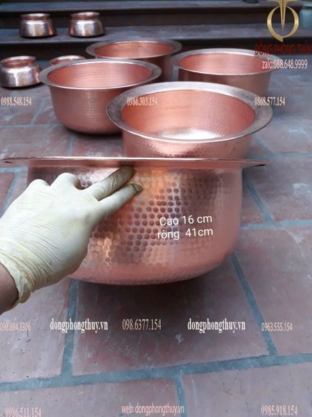 Chậu ngâm chân bằng đồng cao 16 rộng 41cm