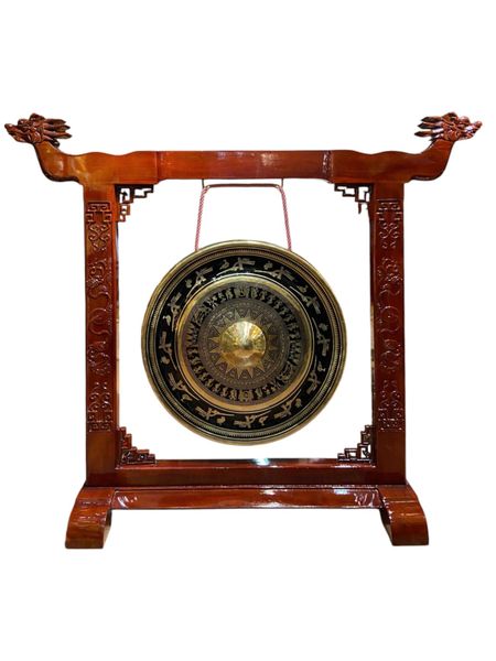 Chiêng đồng đường kính 80cm khung 1m8x1m56