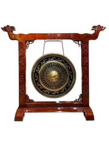 Chiêng đồng đường kính 80cm khung 1m8x1m56