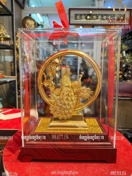 Chim uyên ương mạ vàng 24k 21x13,5x28,5cm