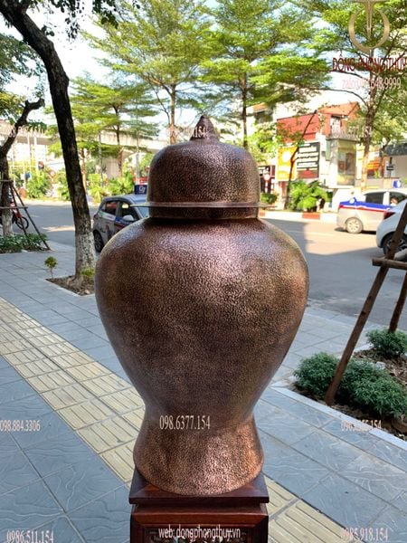Chóe đồng đỏ gò thủ công cao 83cm