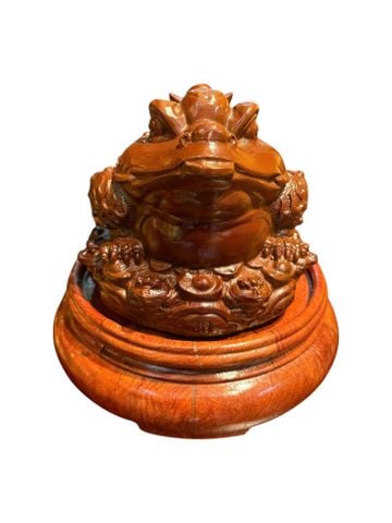 Tượng cóc thiềm thừ bằng đồng cao 12 nặng 1,9kg màu cổ
