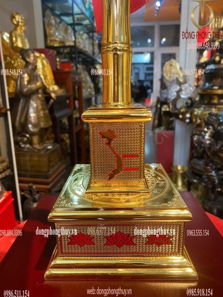 Cột cờ Thi hành án bằng đồng mạ vàng 24k