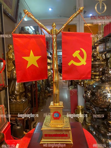 Cột cờ Thi hành án bằng đồng mạ vàng 24k