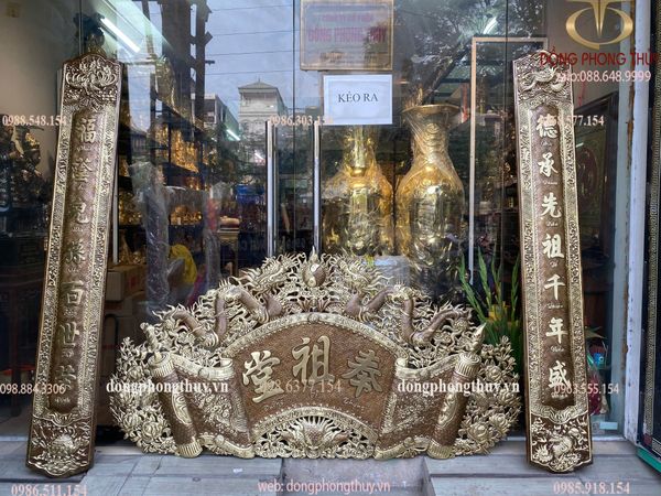 Bộ cuốn thư câu đối Phụng Tổ Đường 1m76 dày 8zem nặng 20,5kg