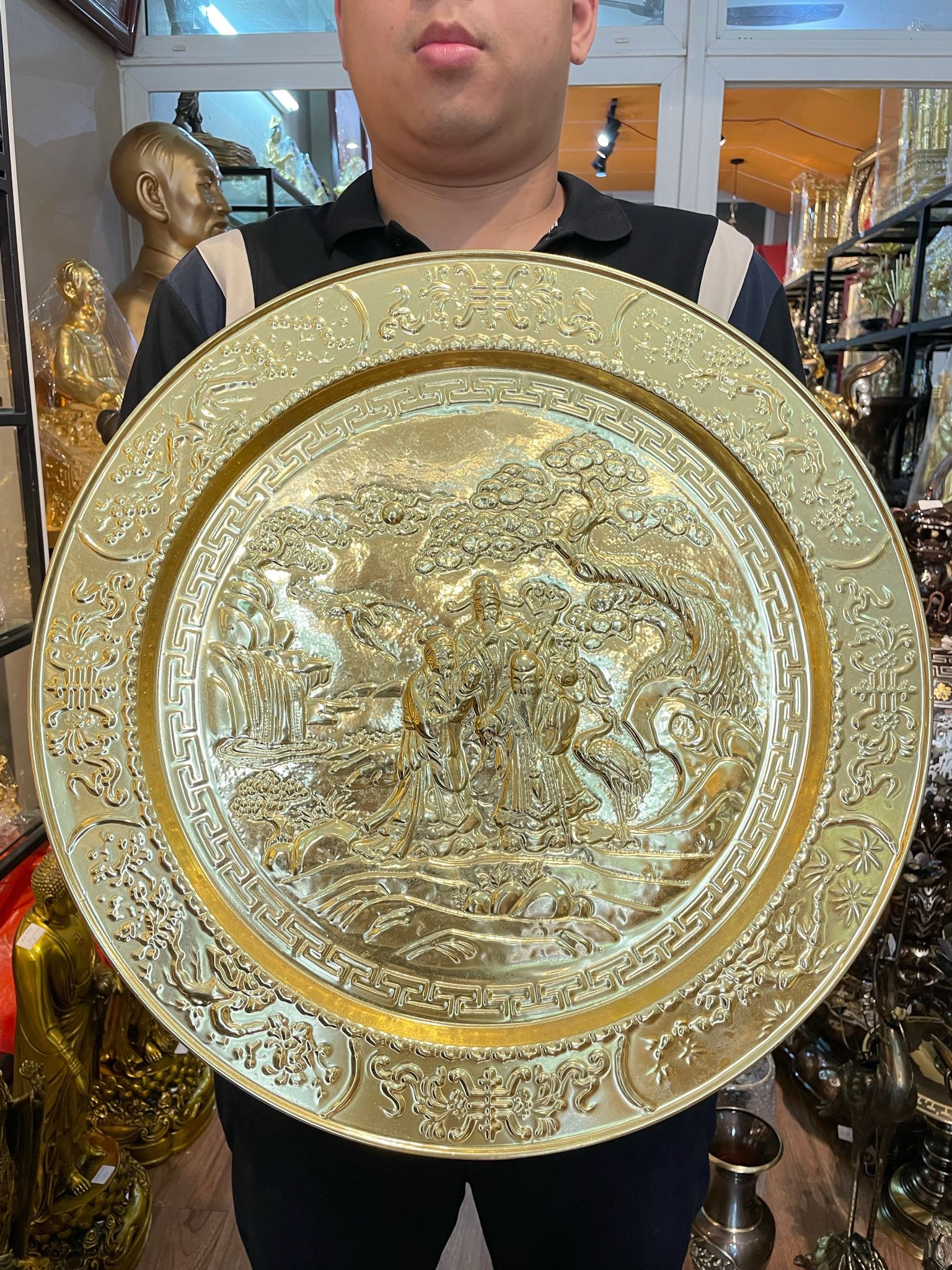 Tranh mâm phúc lộc thọ dát vàng
