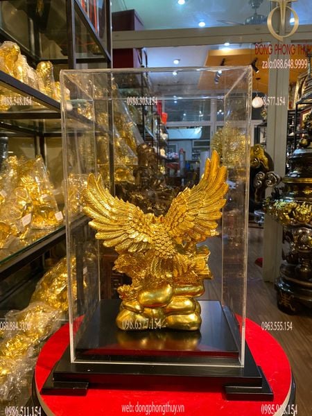 Quà tặng sếp: Tượng đại bàng bằng đồng dát vàng 24k