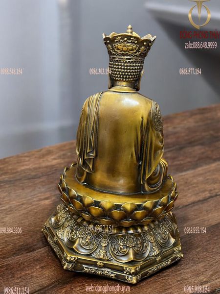 Tượng Đại Nhật Như Lai bằng đồng xi hun cao 40 ngang 26 nặng 12kg