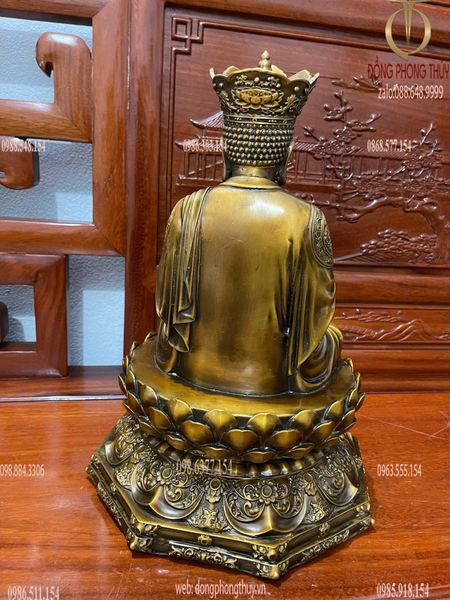 Tượng Đại Nhật Như Lai bằng đồng xi hun cao 40 ngang 26 nặng 12kg