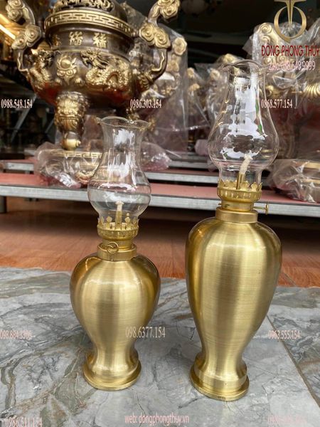 Đèn dầu thờ bằng đồng cát tút