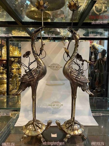Ngũ sự đỉnh đồng cát tút vuông cao 63cm màu hun giả cổ