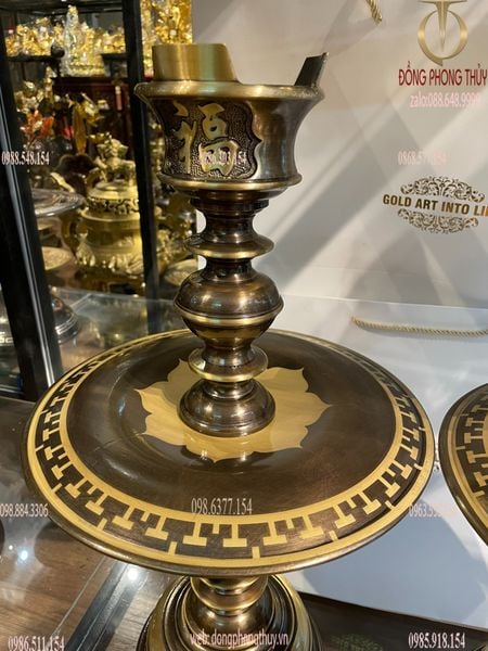 Ngũ sự đỉnh đồng cát tút vuông cao 63cm màu hun giả cổ