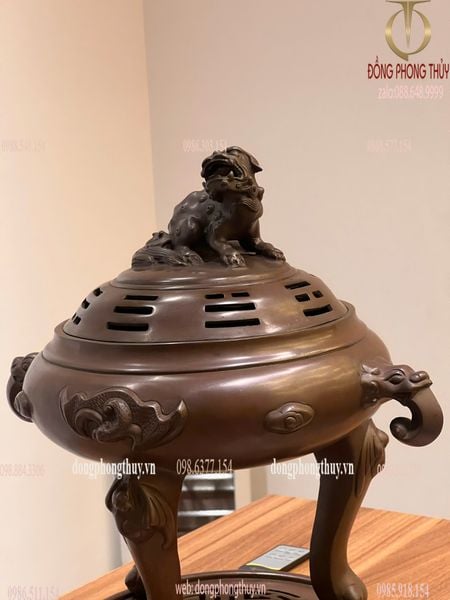 Lư đồng đốt trầm mẫu cổ