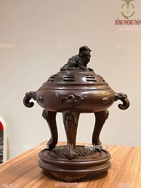 Lư đồng đốt trầm mẫu cổ