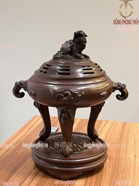 Lư đồng đốt trầm mẫu cổ