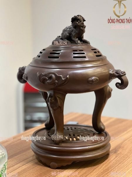 Lư đồng đốt trầm mẫu cổ