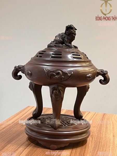 Lư đồng đốt trầm mẫu cổ