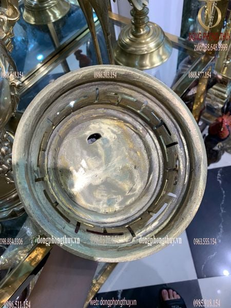 Bộ đỉnh đồng thờ Ngũ sự dơi cao 60cm nặng 33kg cát tút