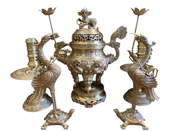 Bộ ngũ sự đỉnh đồng cát tút cao 60cm