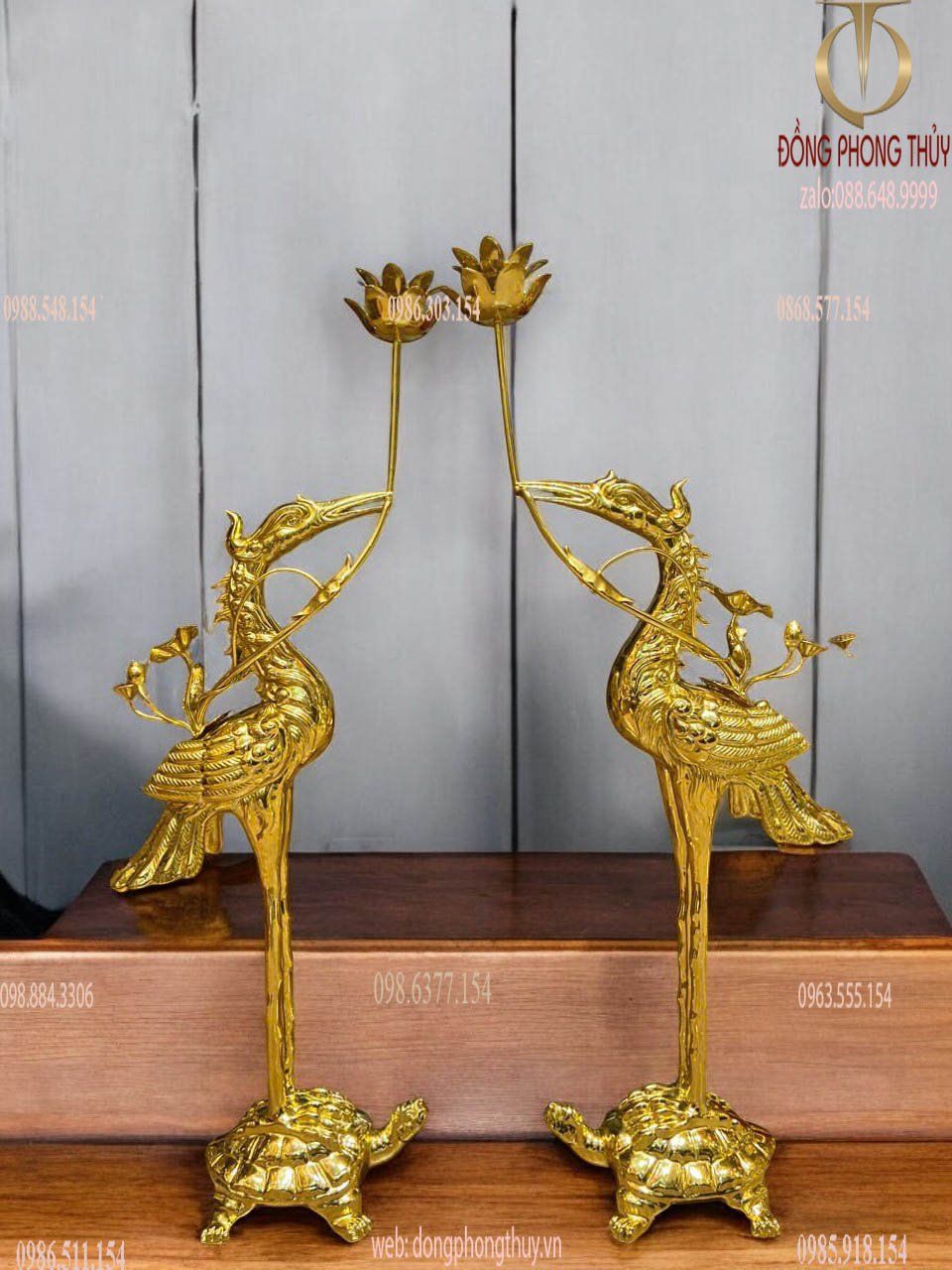 Bộ ngũ sự 65cm dát vàng