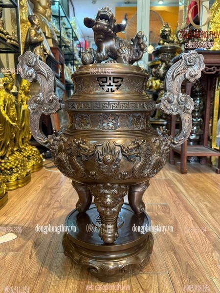 Bộ ngũ sự đồng đỏ làm màu cổ cao 70cm