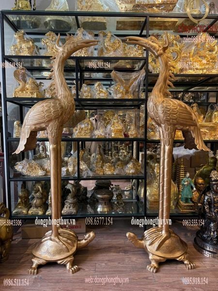 Đôi hạc đồng cao 1m76