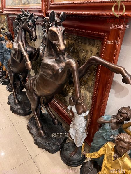 Đôi ngựa đồng cao 1m4