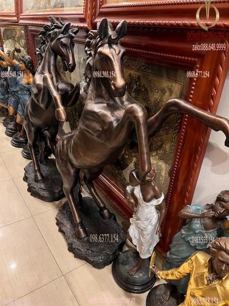 Đôi ngựa đồng cao 1m4