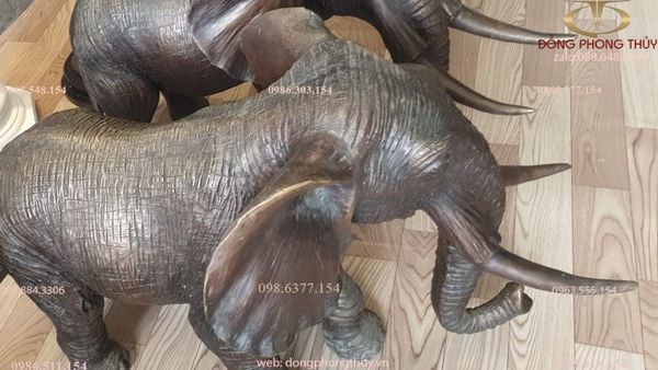 Đôi voi đồng Cao 55 dài 85 rộng 40