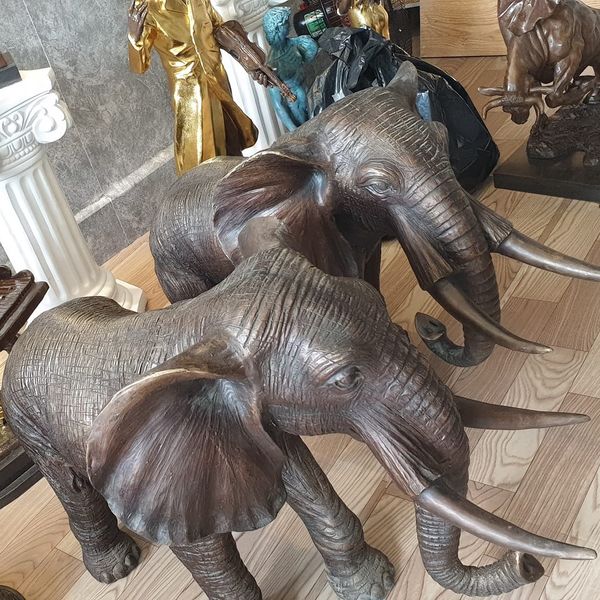 Đôi voi đồng Cao 55 dài 85 rộng 40