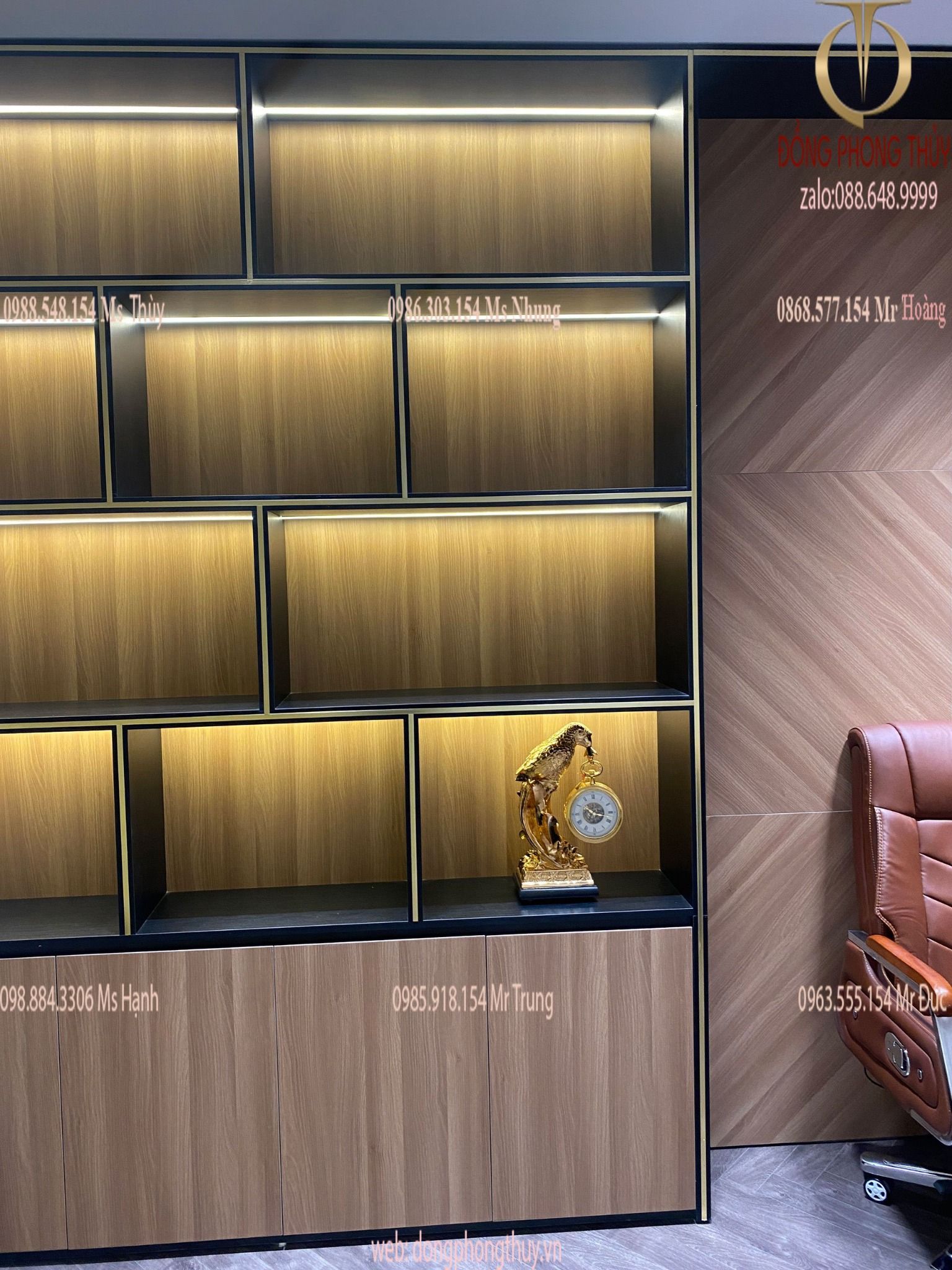 Đồng hồ trang trí mạ vàng 24k bằng đồng