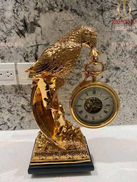 Quà tặng sếp nam: Đồng hồ trang trí mạ vàng 24k bằng đồng