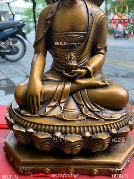 Dược sư lưu ly bằng đồng cao 32 ngang 20 nặng 5kg