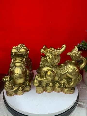 Tỳ hưu phong thuỷ bằng đồng Cao 20 ngang 24 sâu 10 nặng 4kg