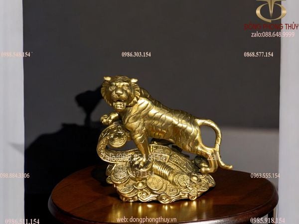 Tượng hổ như ý bằng đồng 21cm